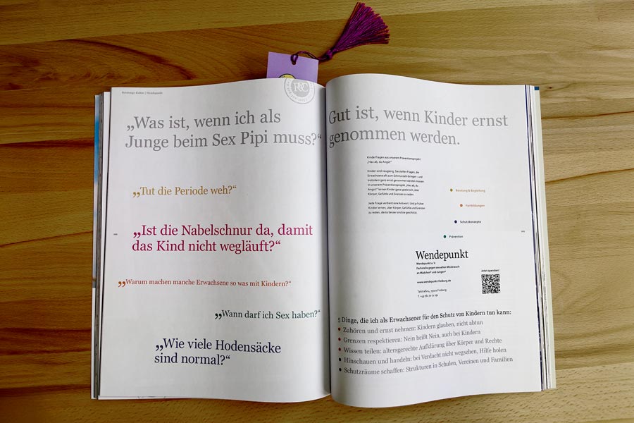 Wendepunkt auf Doppelseite der Jubiläumsausgabe «15 Jahre Lust auf Gut» Wendepunkt auf Doppelseite der Jubiläumsausgabe «15 Jahre Lust auf Gut»